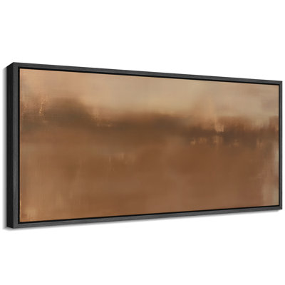 Warm Brown Minimalist Horizon Landscape Abstract Wall Decor Extra Large Pictures Framed Canvas Print Wall Art