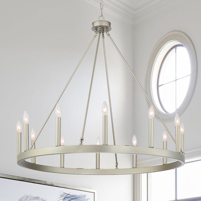 Beck 12-Light Dimmable Wagon Wheel Chandelier
