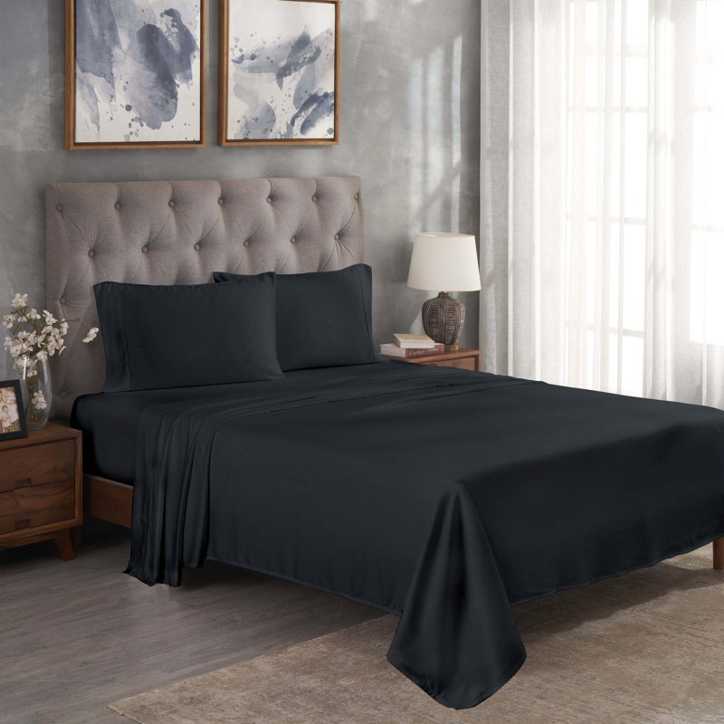 Lit de poche modulaire modulaire de Beechwood, Noir, Ensemble de draps très grand avec drap-housse et 