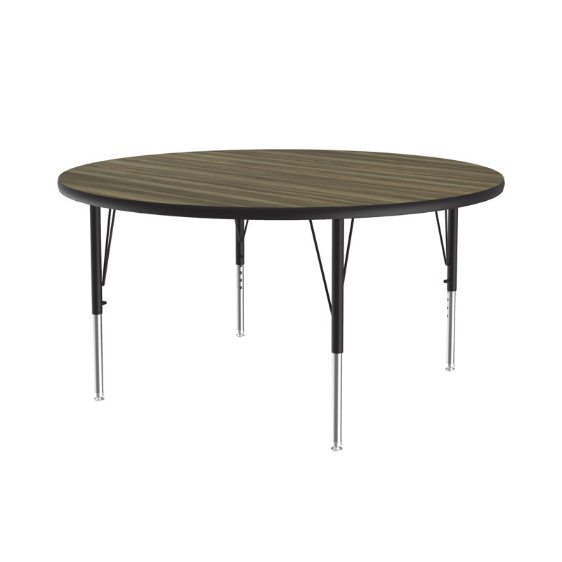 Table d'activité circulaire à hauteur ajustable, H 29 po x L 48 po x L 48 po, Noyer blanc colonial