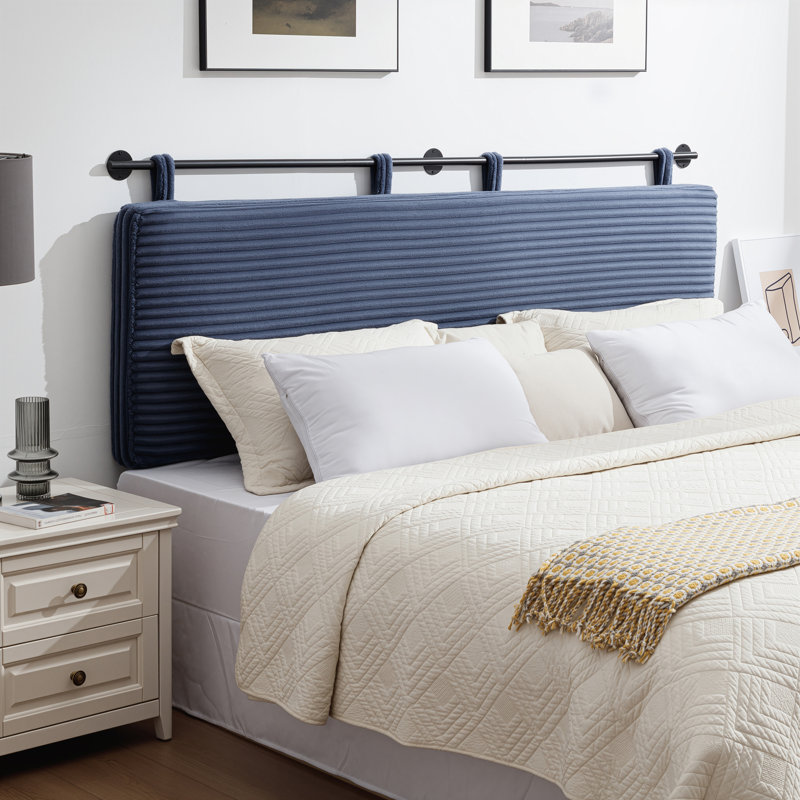 Easy Installation Upholstered Headboard, Blue