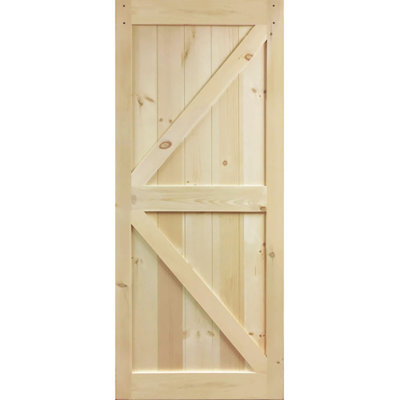 Porte de grange en bois lamellé-collé brut sans ensemble de quincaillerie d'installation