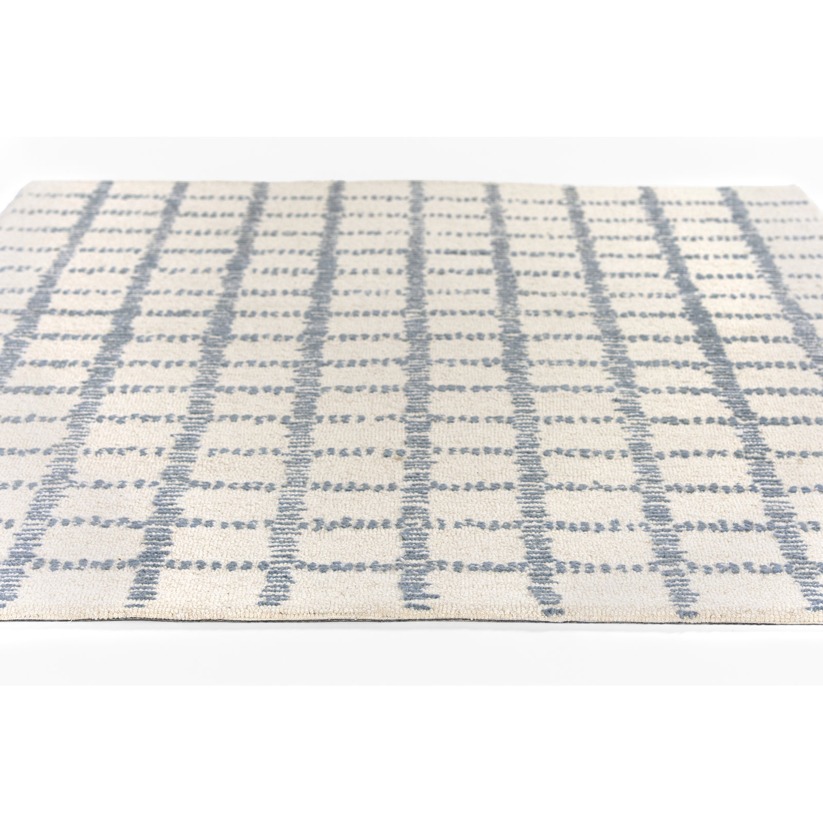 Patia Hand Tufted Wool Geometric Light Blue Area Rug 5' X 8', 9' X 12'
