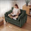  Fauteuil d'appoint surdimensionné de 40,9 po avec siège extra-large de 32 po, fauteuil touffeté à coussin épais de 6,7 po avec pieds en bois massif et 2 coussins, chenille-1252465393