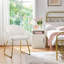 Flower Shape Tub Chair with Golden Metal Legs -727915732