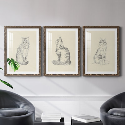 House Cat I - ensemble de 3 reproductions de cadres photo