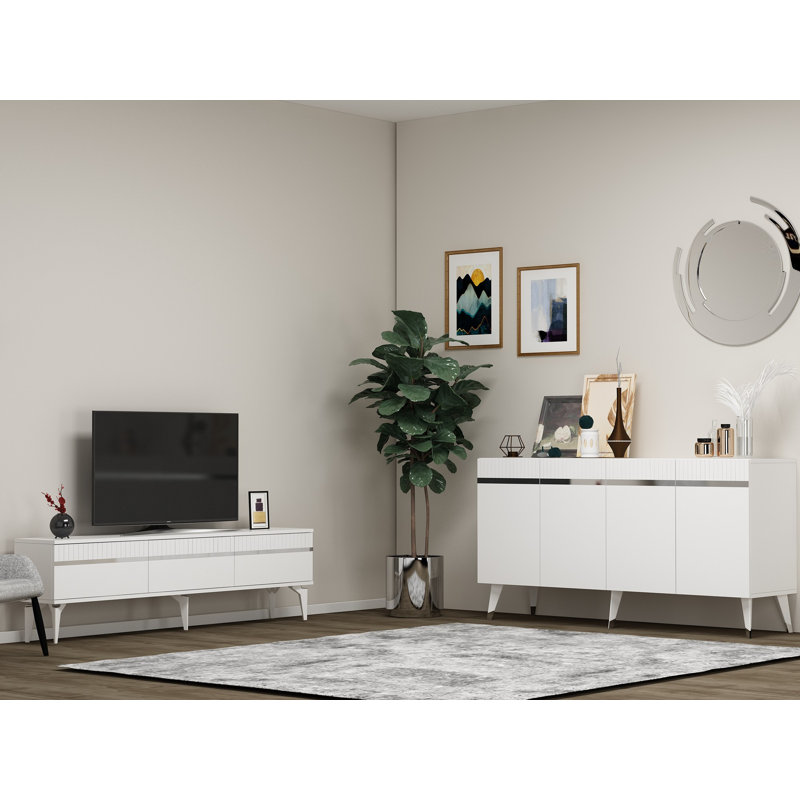 Fechteler 2 Piece Coffee Table Set, White