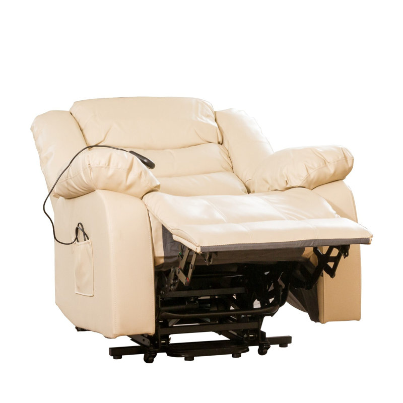 Armeta 96cm Wide Electric Lift-Assist Massage Heat Mobility Recliner Chair, Cream