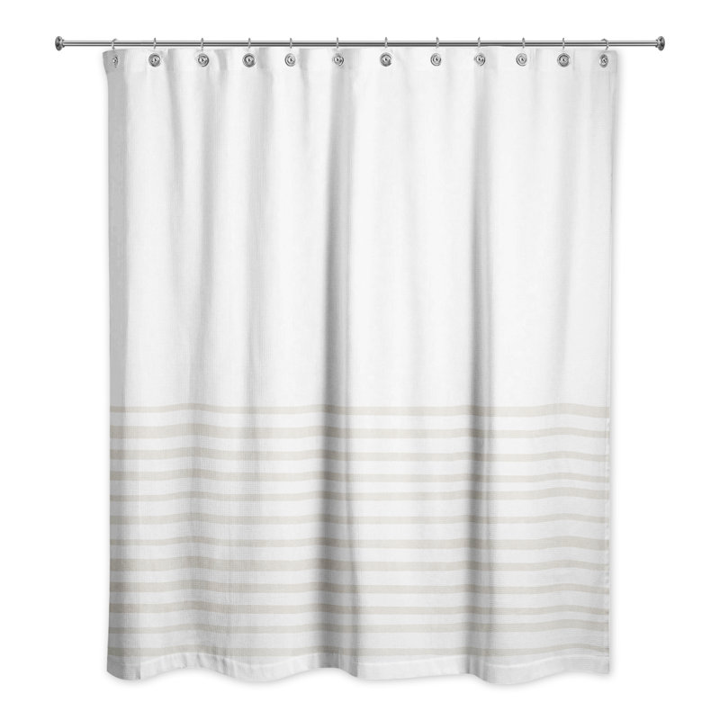 Rideau de douche rayé simple, Beige