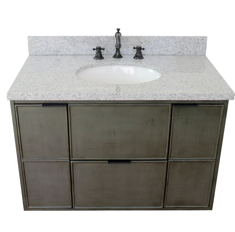 Ensemble de meuble-lavabo simple mural 37 "37", Granite