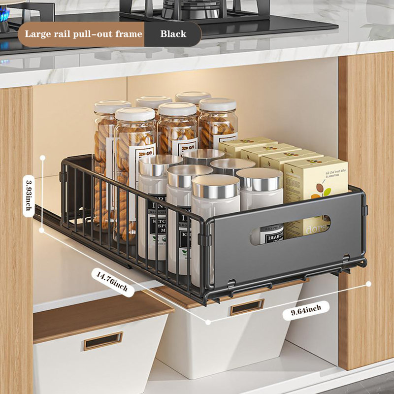 Organisateur de cuisine escamotable, H 3,93 po x l 9,64 po x P 14,76 po