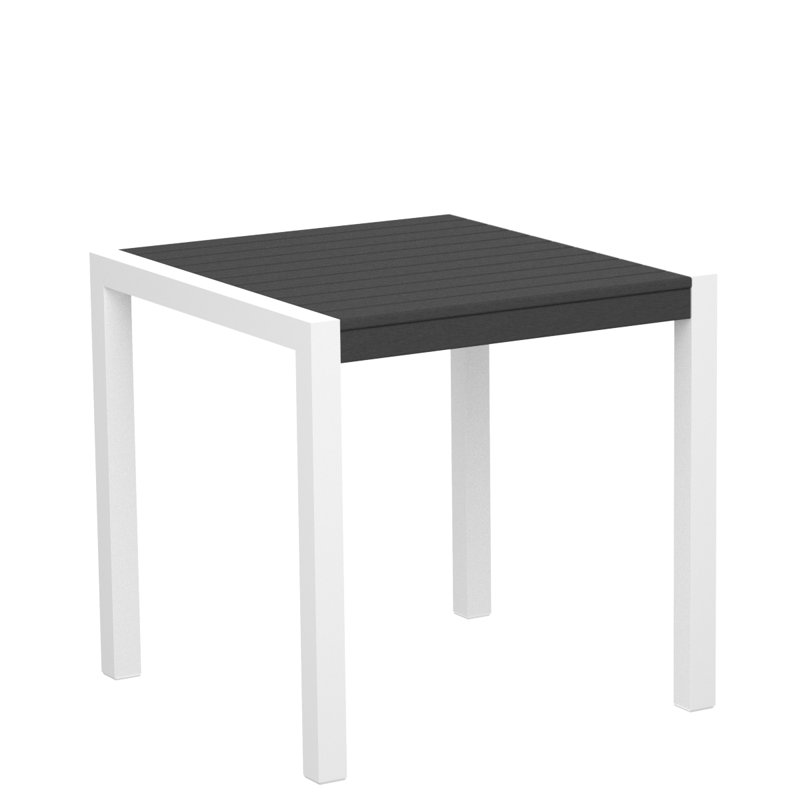 POLYWOOD MOD Dining Table, Slate Grey, Textured Bronze, 29.75" W x 29.75" D