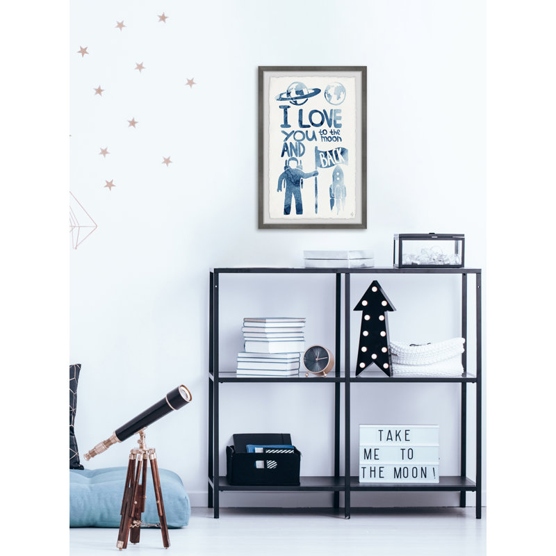 « astronaute love », art encadré Raynard, H 24 po x l 16 po x P 1,5 po