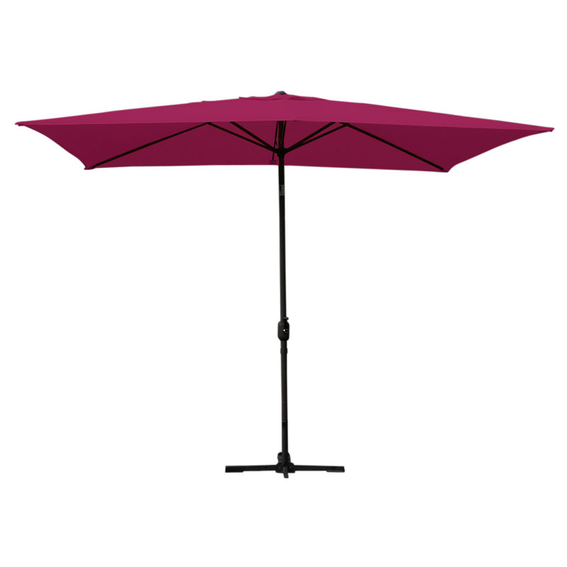 Parasol de marché rectangulaire 10 pi x 6,5 pi Norah, Noir, Bourgogne