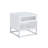 Leominster End Table with LED and Battery Pack in Glossy White