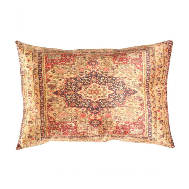 Square Pillow Cover & Insert, Rectangle, 16"H x 24"W, Red/Blue/Beige