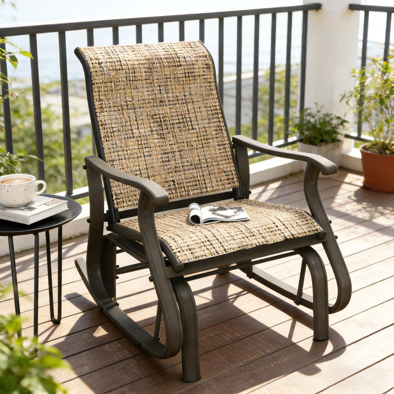 Glider Swing Chair,Outdoor Glider Chair, Brun