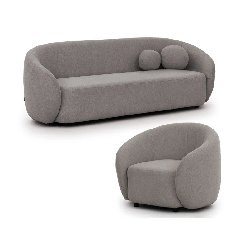 Roundi 2 - Piece Living Room Set, Grey