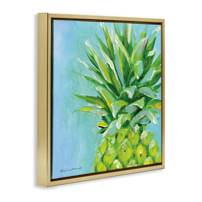 Ananas tropical sur fond bleu