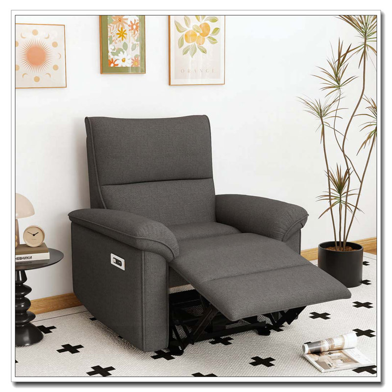 Power Recliner Chair,Electric Recliner For Living Room,Fabric Reclining Armchair For Small Space,Reclining Sofa For Bedroom/Apartment/RV,USB Port(Type-C)