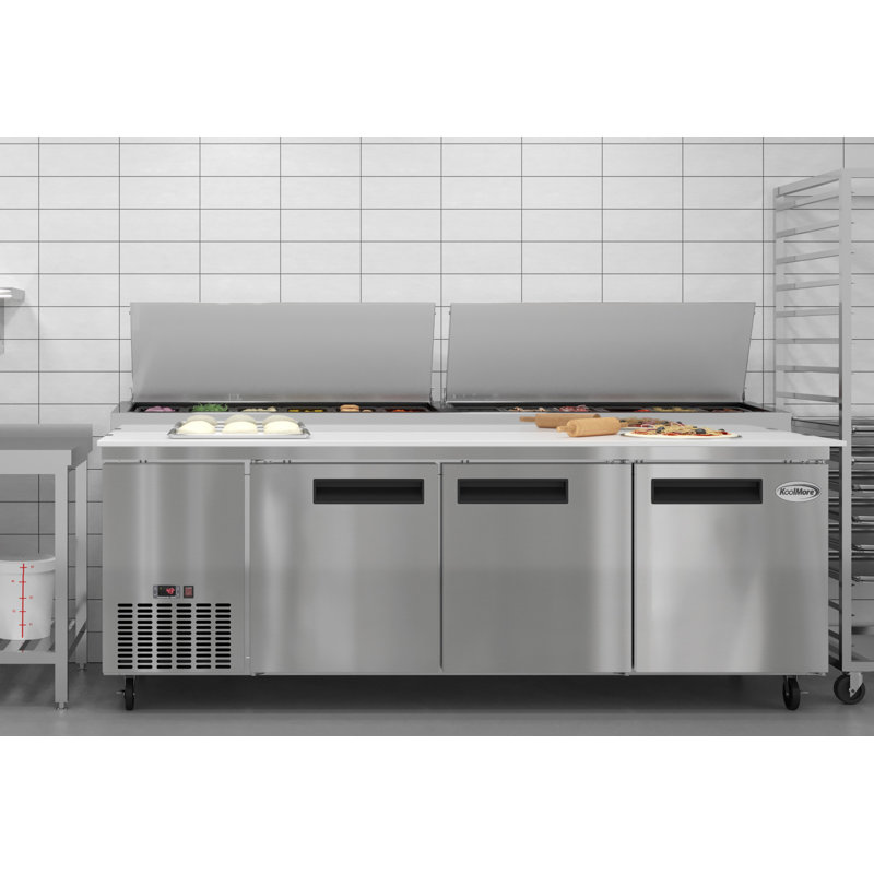 92 po Réfrigérateur commercial à trois portes en acier inoxydable (km-RPPS-3DSS)
