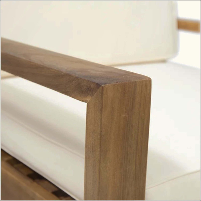 Fauteuils club d'extérieur en bois d'acacia durable avec coussins résistants à l'eau et finition brossée, parfaits pour les sièges de patio élégants