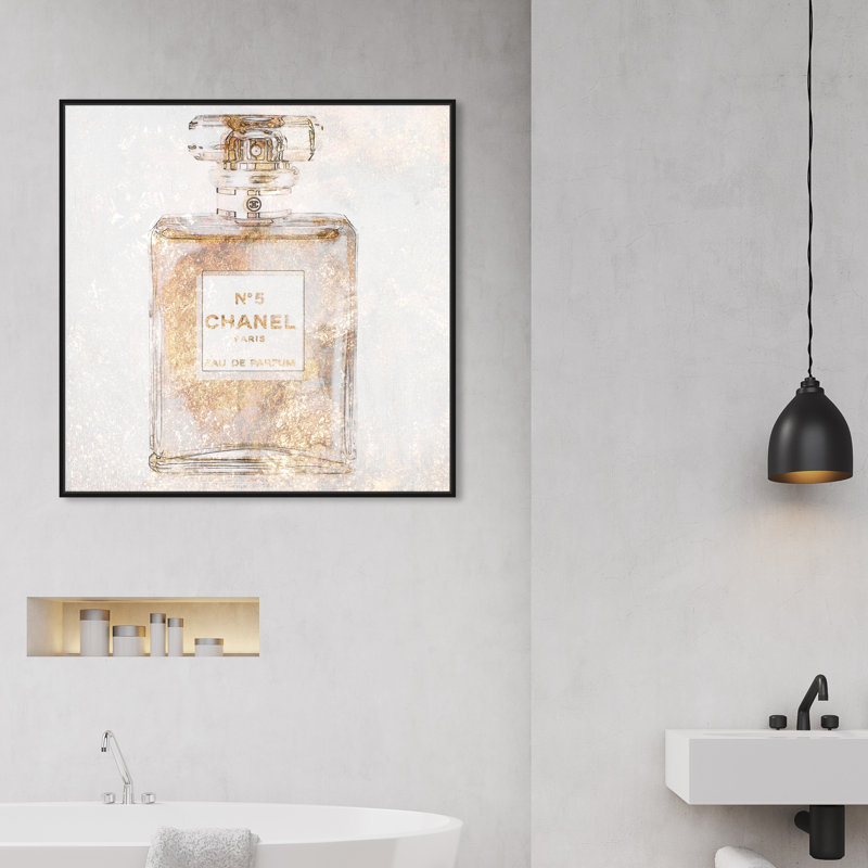 Parfum Glimmer - peinture sur toile, H 24 po x l 24 po, Impression encadrée, Noir