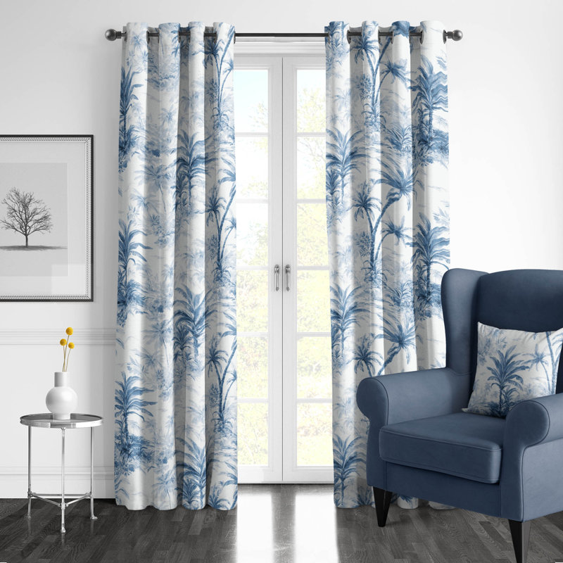 Palmora Toile, Denim, 50" W x 84" L