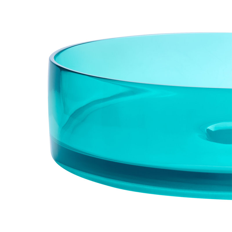Ivy Bronx Caue 36mm L x 36mm W Solid Surface Circular Sink, Turquoise