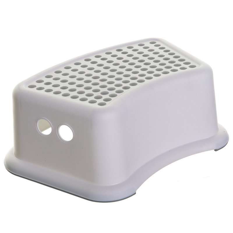 Step Stool, White/Grey