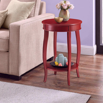 Table d'appoint ronde rouge avec base