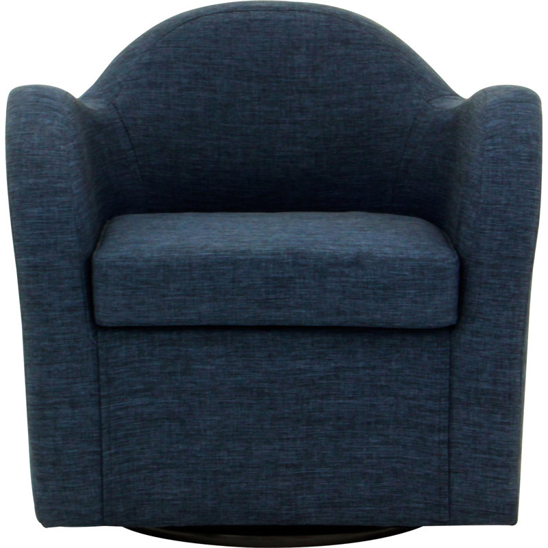 Fauteuil pivotant l 30,5 po Brada, Tissu performance natté bleu marine Jitterbug