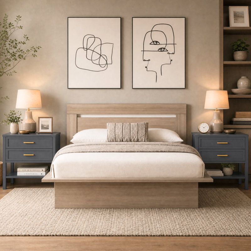  Table de chevet 2 tiroirs Elora, table de chevet avec tiroirs de rangement, table de chevet pour chambre à coucher, table de bout ou table d'appoint pour le salon, P 15,5 po x l 23,6 po x H 24,2 po, gris foncé