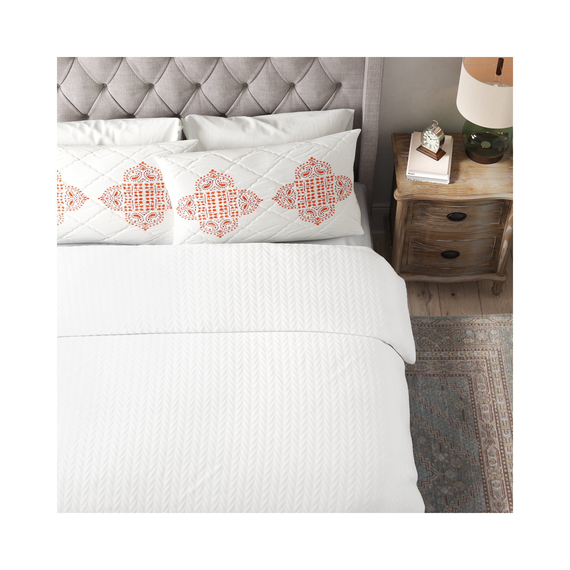 Arwen Dove Standard Cotton Duvet Cover, Queen Duvet Cover