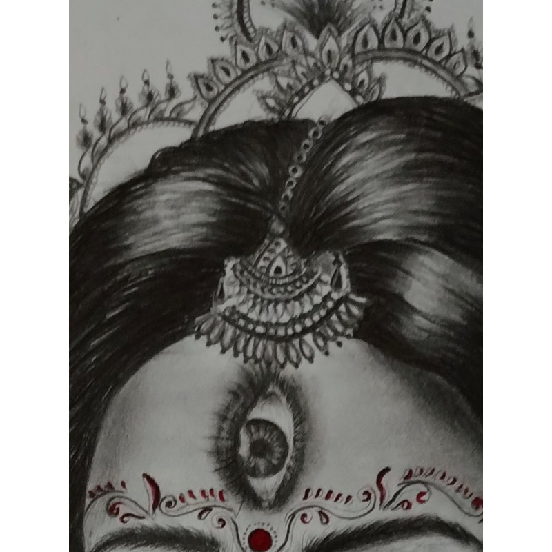 Devi Adishakti | Graphite sur papier | Peinture d'Ankit Bagde