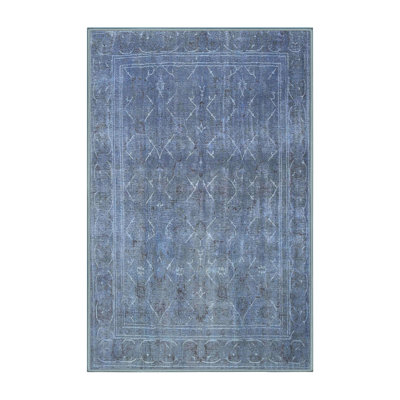 Tapis bleu/gris traditionnel Jaishri