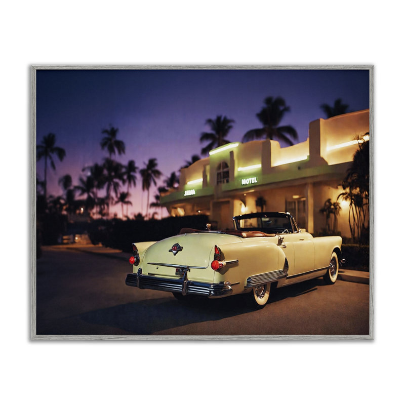 Giclée encadrée par une voiture antique, Estampe numérique Farmhouse, H 11 po x l 14 po