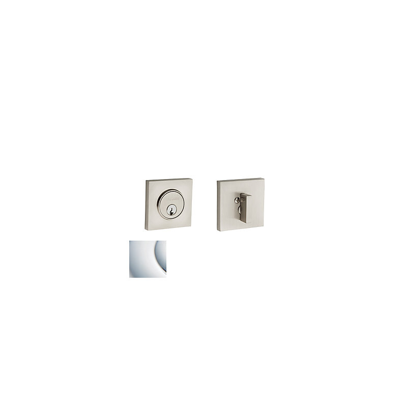 Contemporary Square Single Cylinder Deadbolt, Yes, Polished Chrome