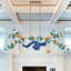 Modern Linear Chandelier With Gradient Glass Globes