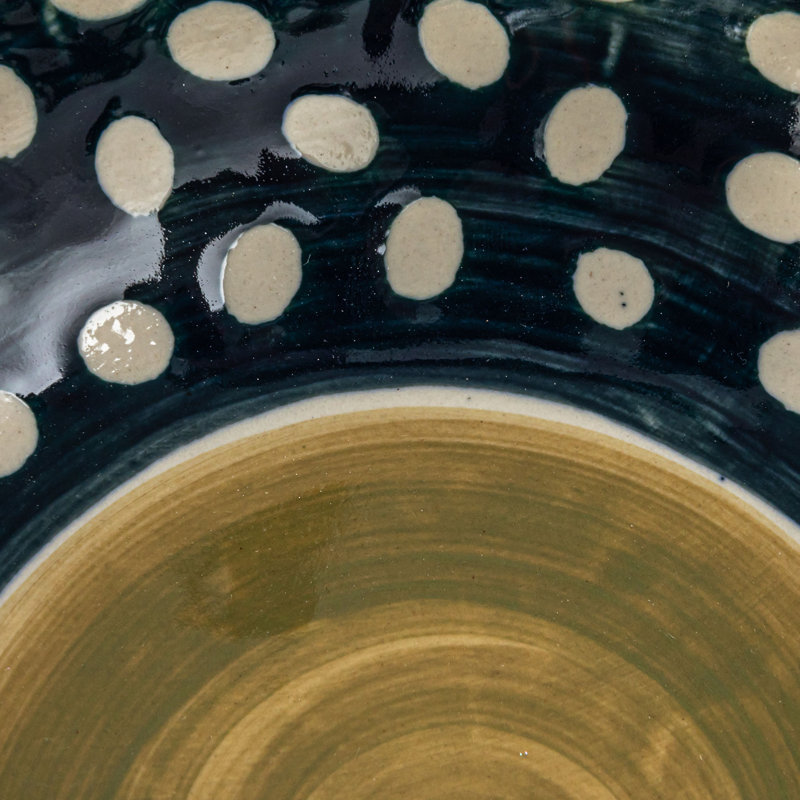 Round Stoneware Bowl With 4 Dots Styles