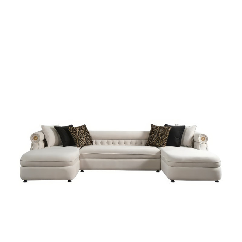Canapé modulaire Shushan, Tissu crème