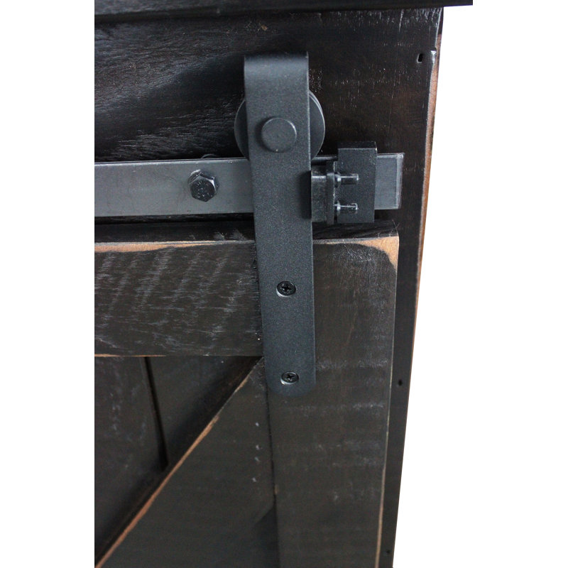 Priscilla Solid Wood TV Stand, Rustic Antique Black
