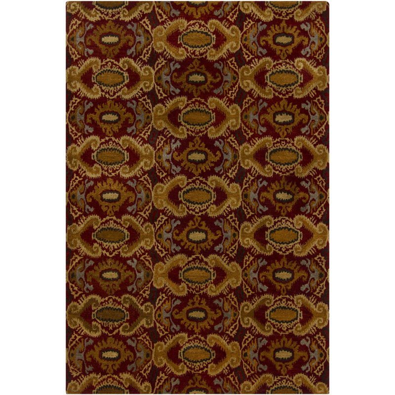 Rupec Brown/Red Abstract Area Rug, 5' x 7'6"