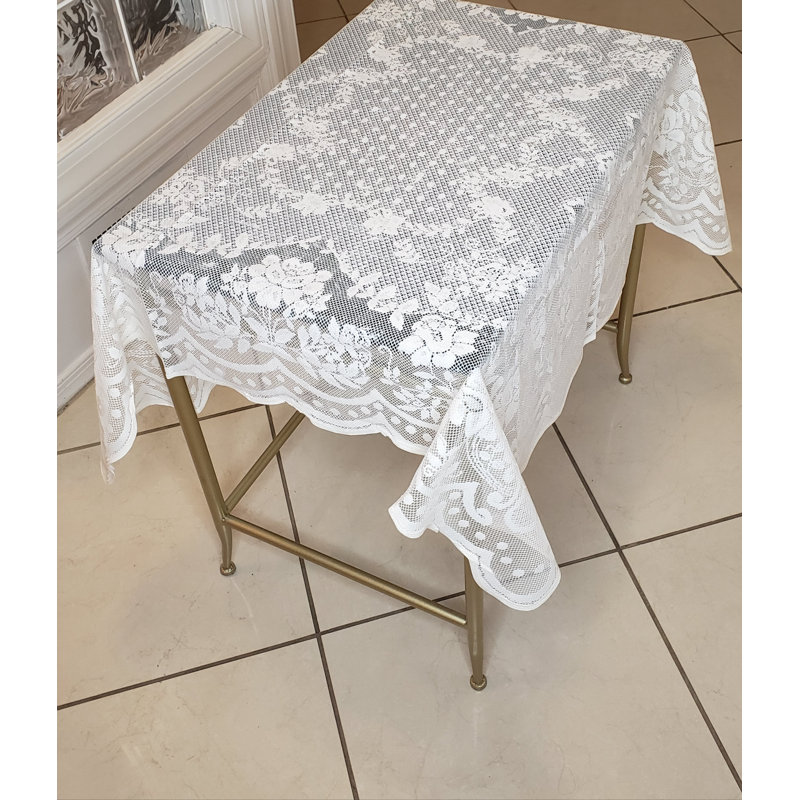 Plateau de table carré Gurlal Lace - 40 po, Blanc