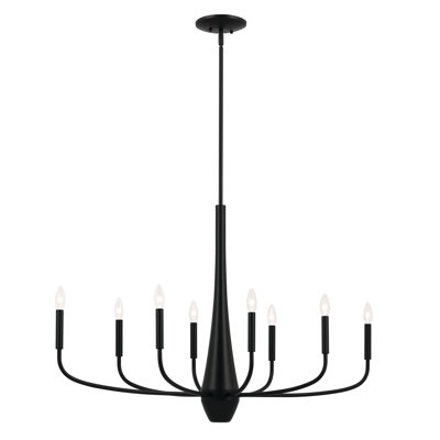 Deela 8 - Light Steel Dimmable Classic / Traditional Chandelier