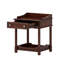 Table de chevet de style rétro avec tiroir et tablette ouverte pour chambre à coucher, table de chevet avec pieds tournés et poignée en métal-299583981