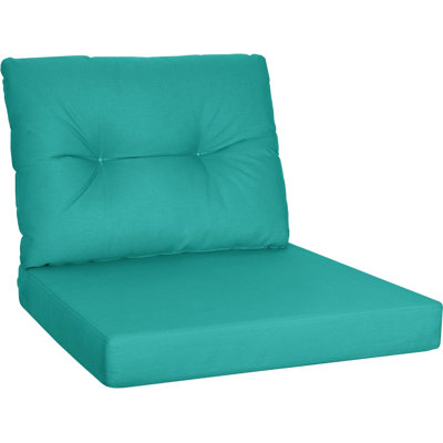 Ensemble de coussins de causeuse d'extérieur 24 po x 24 po x 4 po, coussins de siège imperméables et profonds pour banc, balançoire ou canapé, bleu sarcelle
