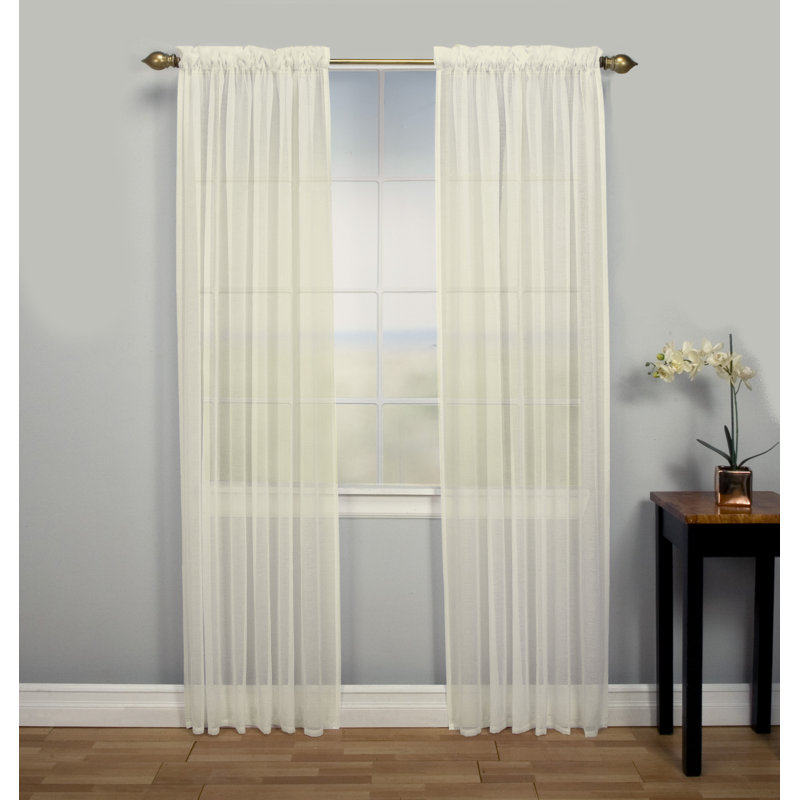 Somer Sheer Curtain Pair, 52" W x 63" L, Ivory