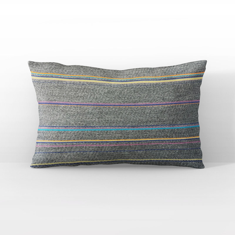 Acai Crush Striped Reversible Throw Pillow, 20" x 30", Lumbar Pillow