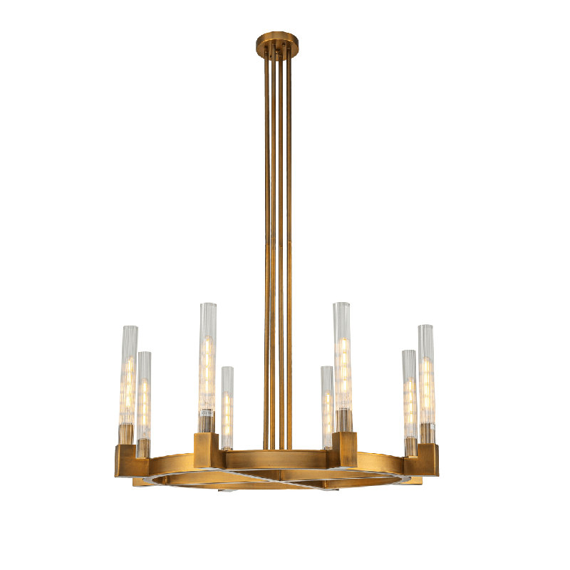 Monroe Aged Brass Candle Chandelier